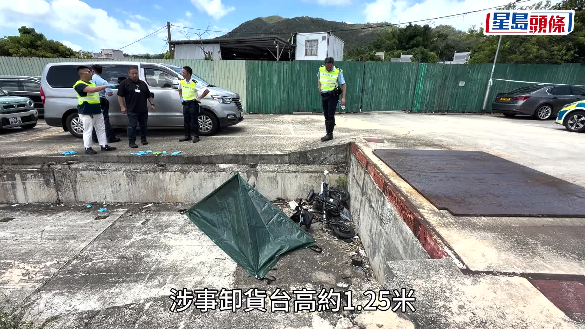 元朗唐人新村路男子踩電動單車 飛墮逾1米高貨台下死亡
