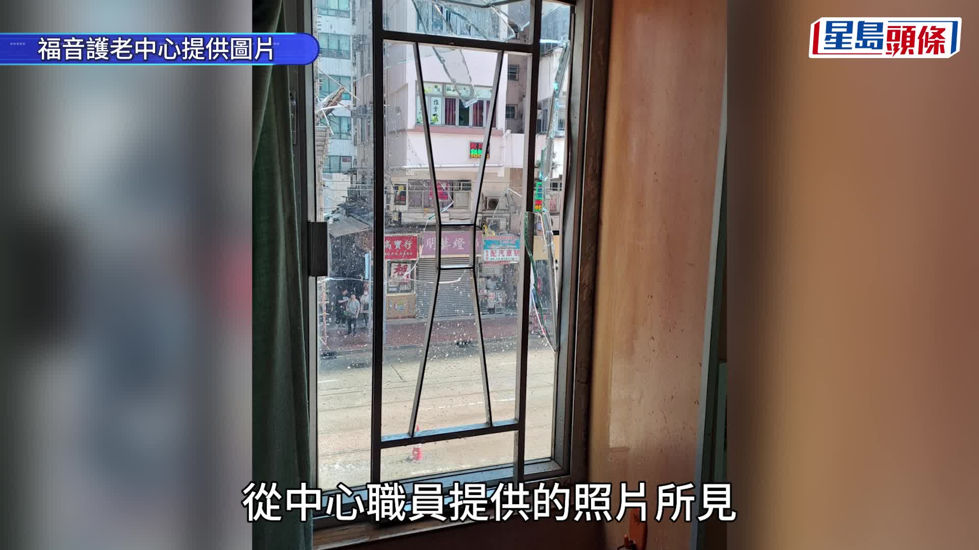 筲箕灣爆水管︱護老院遍佈泥濘 擊爆玻璃石頭近拳頭大小 傷者情況穩定