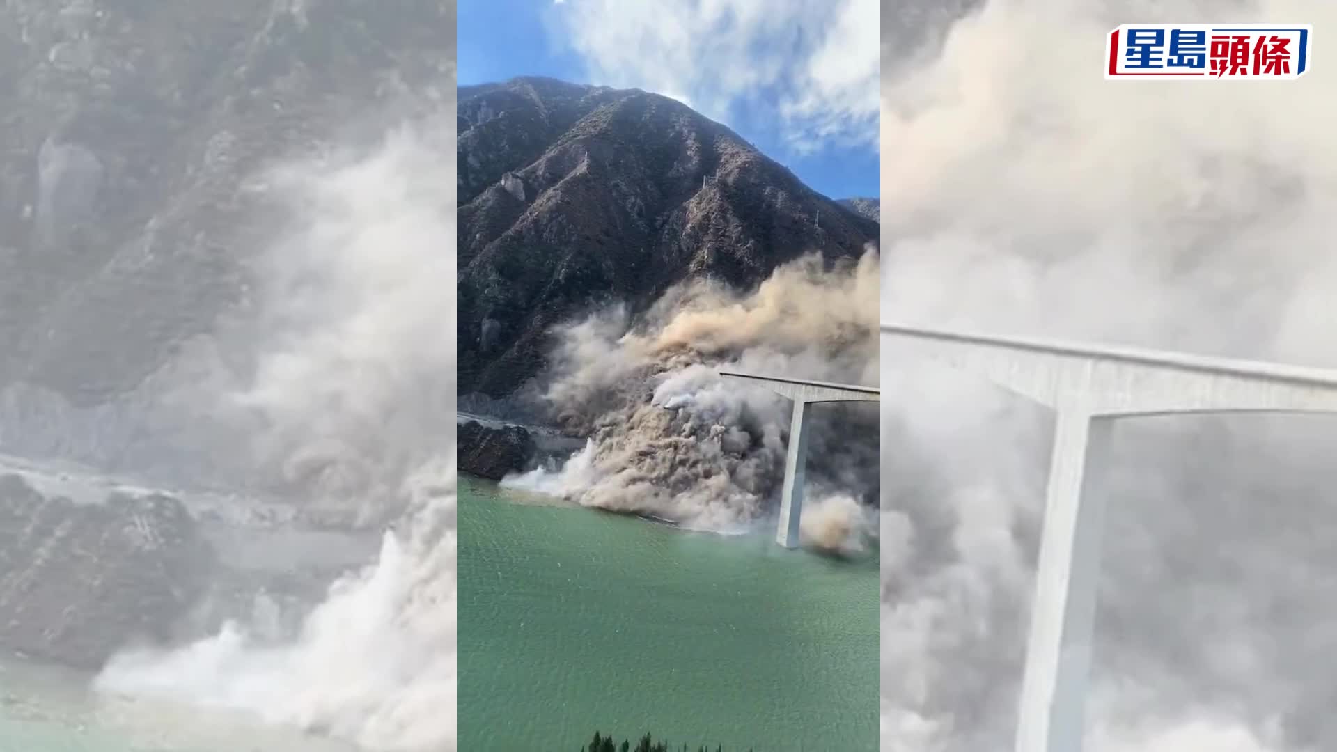 四川阿壩紅旗特大橋發生垮塌。