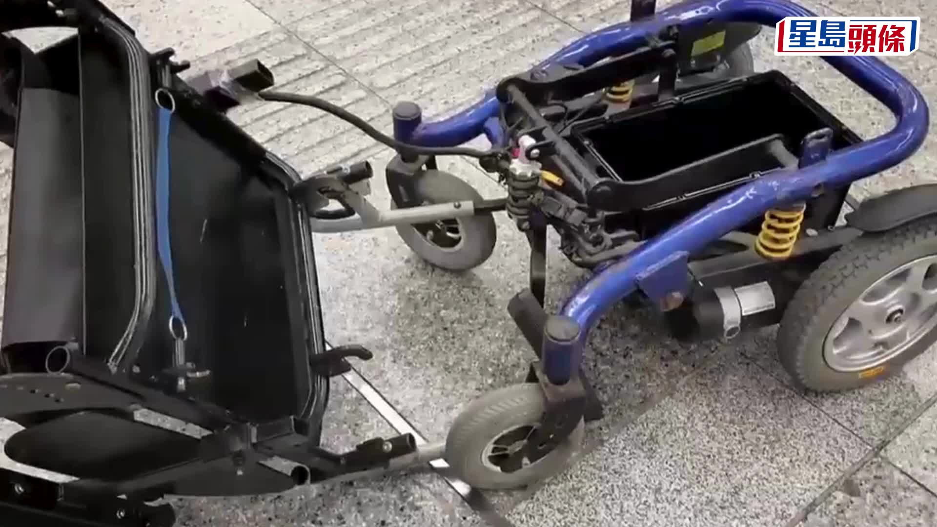 輪椅客北上過關被揭改裝電池位藏86部舊電話。海關發布