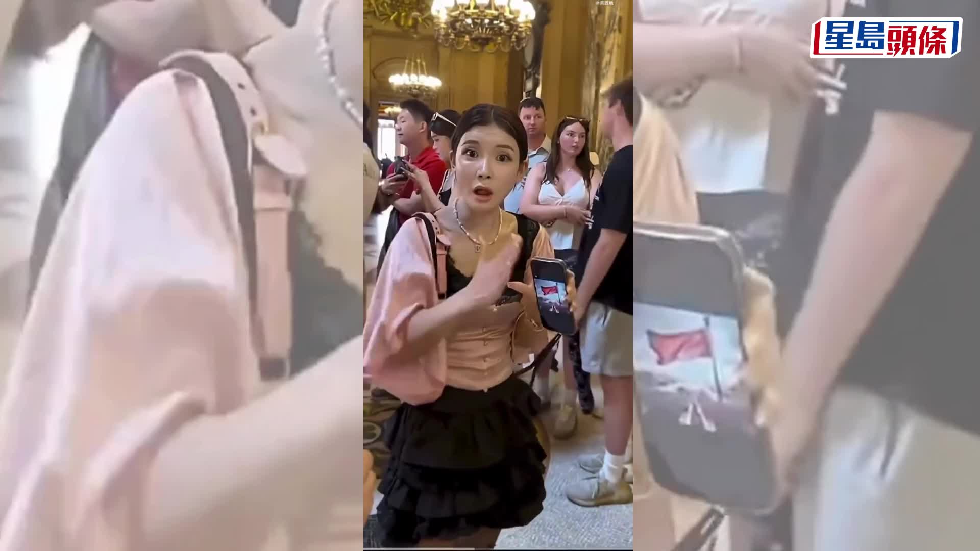 在巴黎歌劇院，中國聾啞網紅拍照霸位亮五星旗維權，遭全網炮轟後道歉。