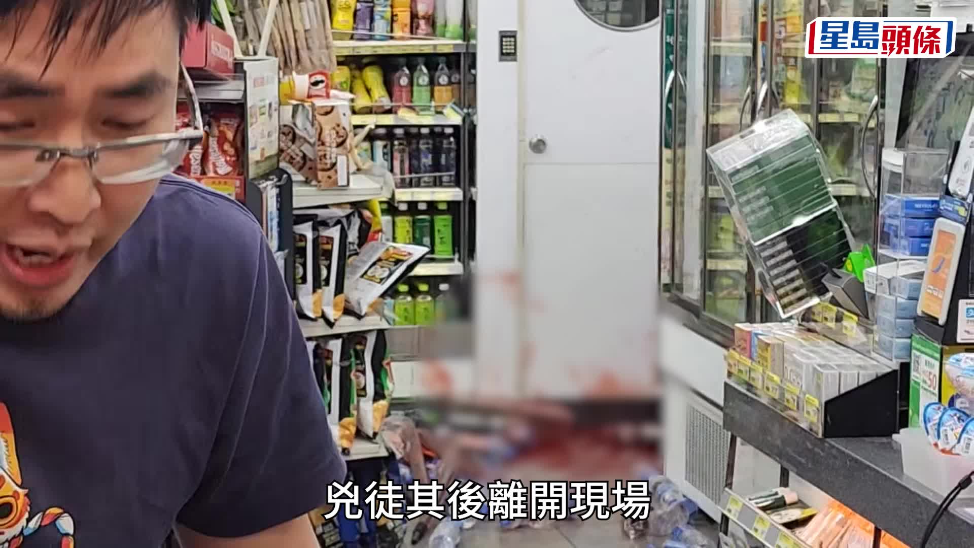 其中一名非華裔男子頭部受傷，清醒送院治理。黎志偉攝