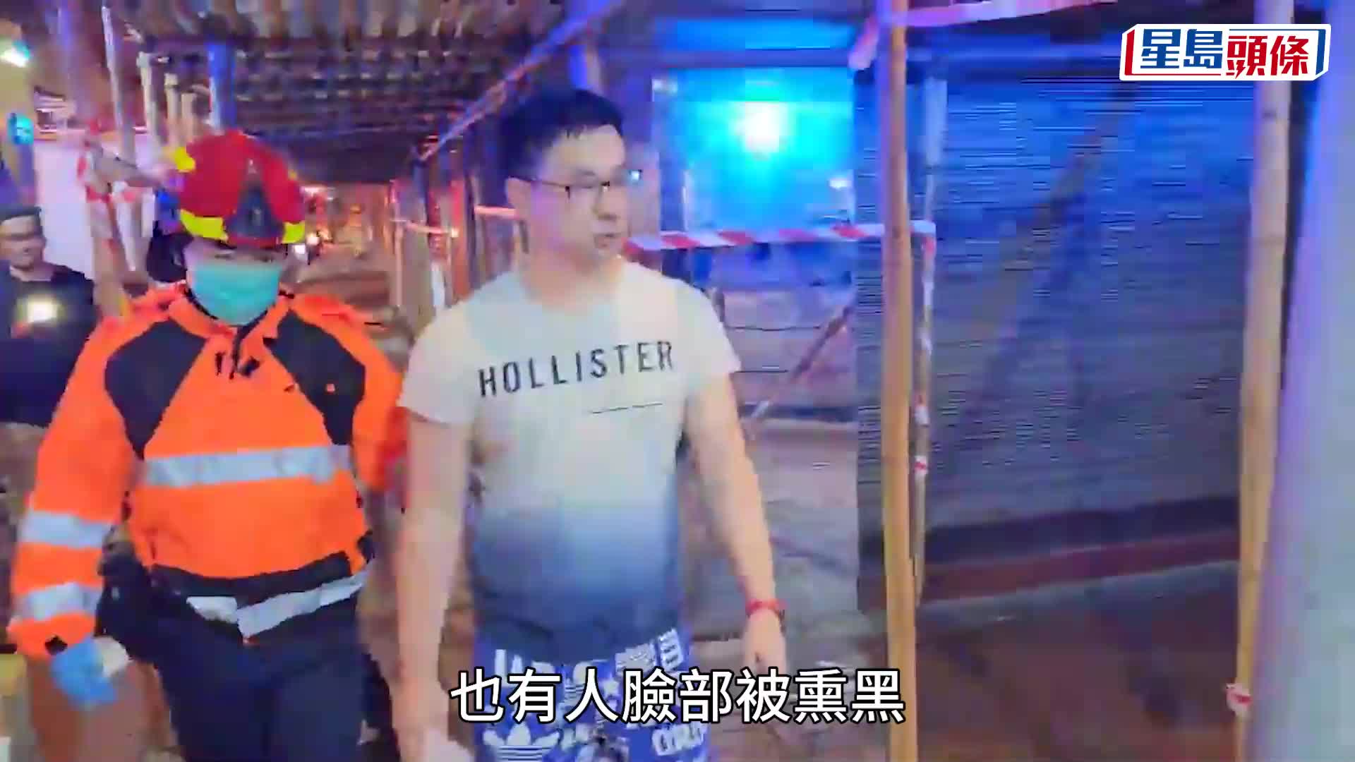 消防救熄火警。火警中有男童須送院檢查。黎志偉攝