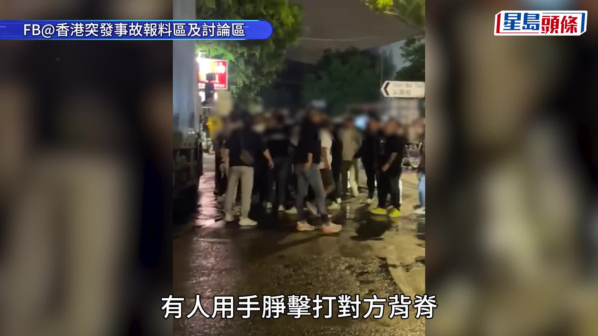 流浮山村牌坊爆混戰 10多名惡漢叫囂推撞有人倒地