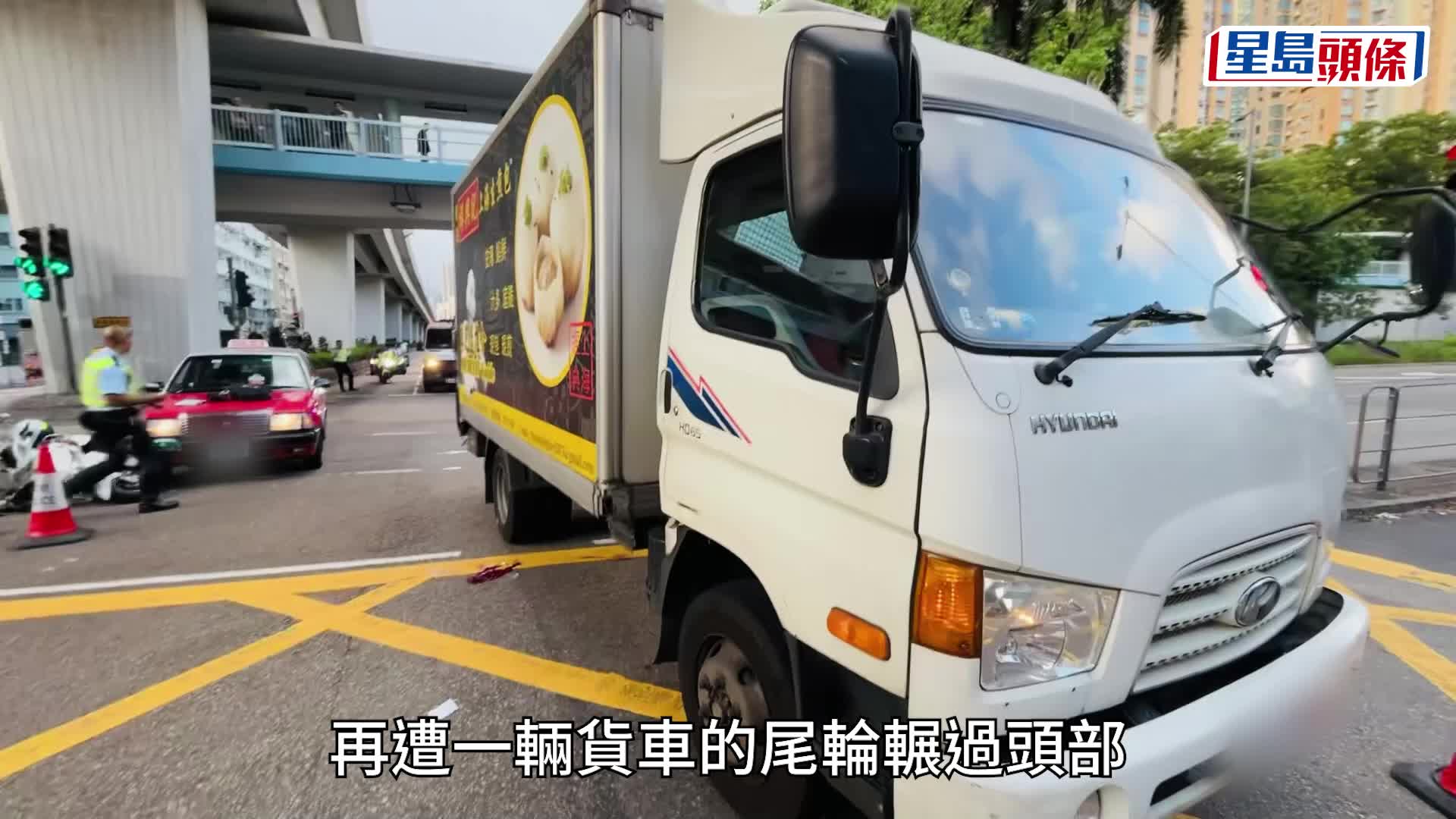 旺角電單車捱的士撞 女騎士被撞飛再遭貨車輾過不治