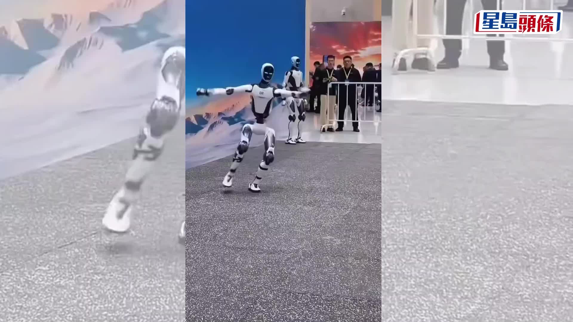 宇樹H2-X機械人側空翻失手斷腿。