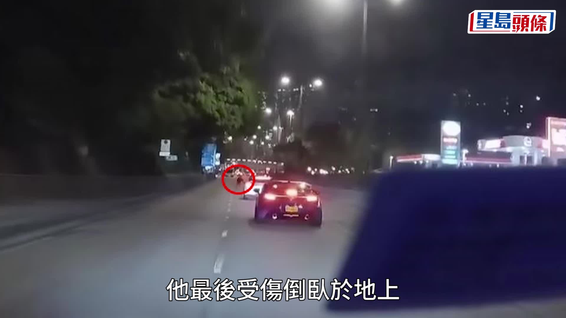荃灣一名少年衝出馬路捱車撞。fb車cam L（香港群組）影片截圖