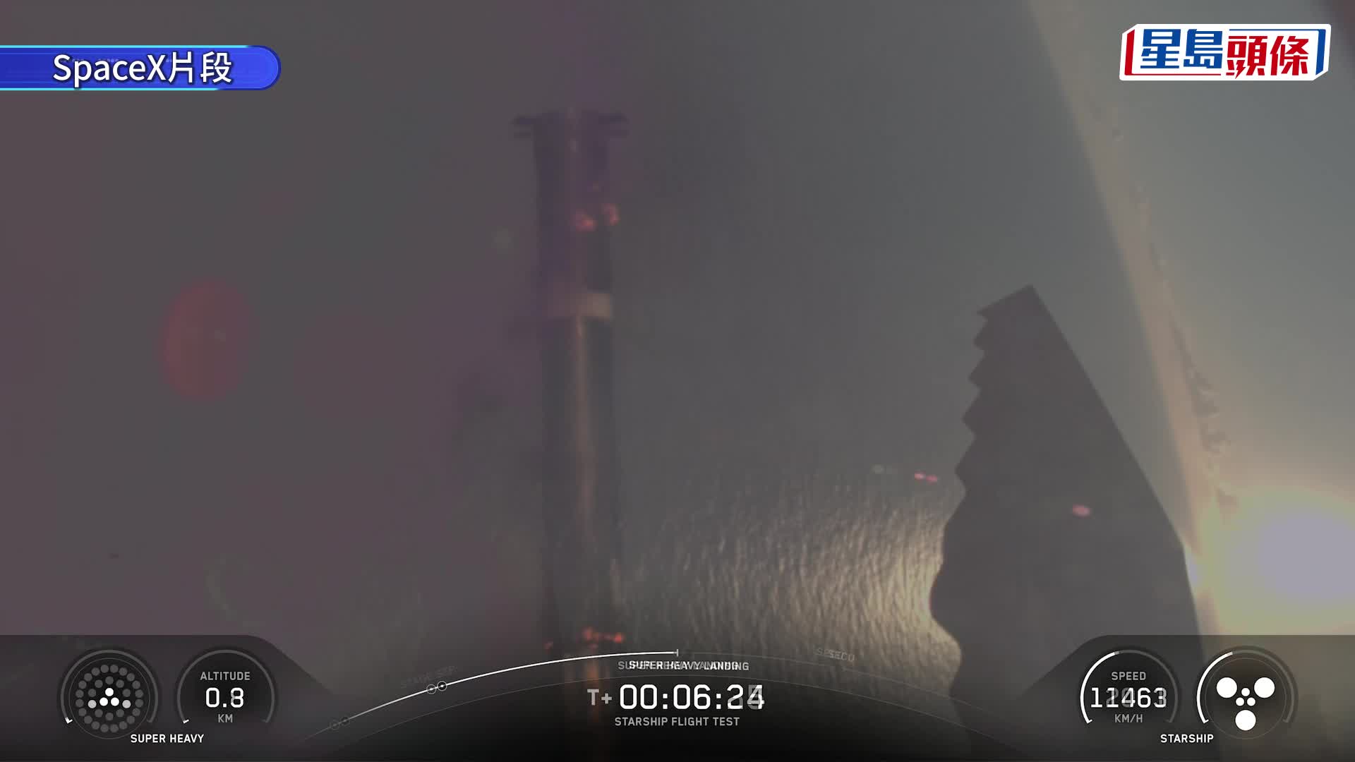 SpaceX的新一代重型運載火箭星艦第11次試飛成功。美聯社