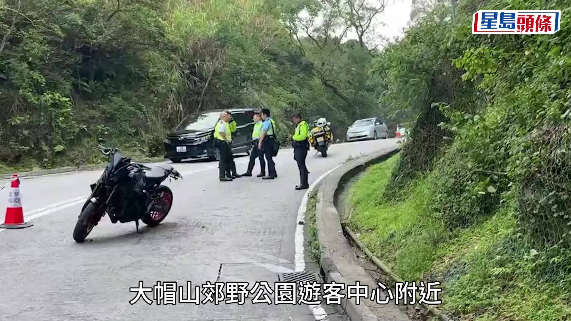 荃錦公路電單車自炒翻側 鐵騎士頭部重創死亡