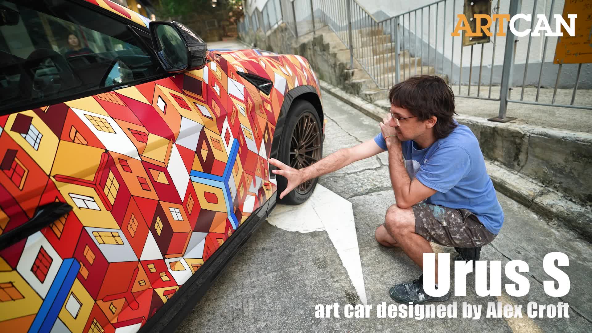LamborghiniX街頭藝術家Alex Croft灣仔星街手繪香港建築壁畫 ArtCan參與《852 藝術車慈善展覽》＋專訪林寶堅尼香港董事Albert Wong