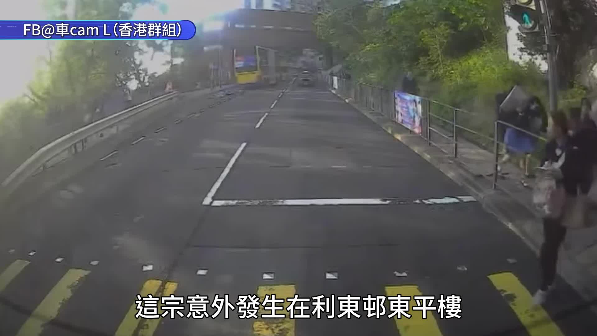 車Cam直擊｜鴨脷洲的士衝紅燈 撞飛過路女學生