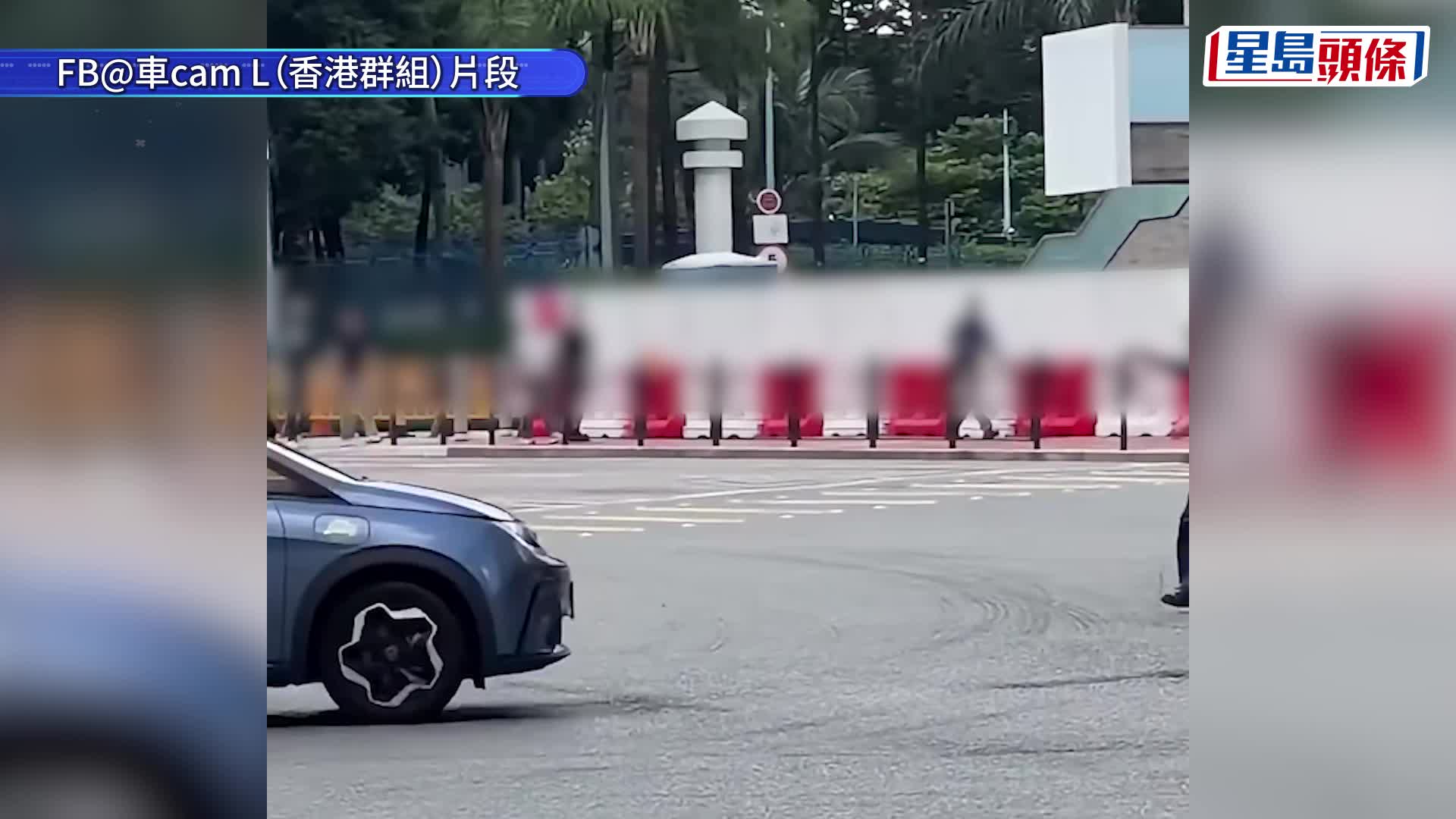 有片｜荃灣男疑吸煙與食環馬路拉扯 逃走時險撞消防車 消防員及時截停