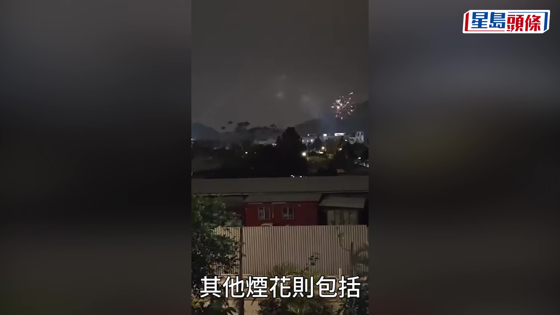 有片｜元朗夜空烟花如漫天霓霞 两处「火头」连珠炮发 警方到场调查